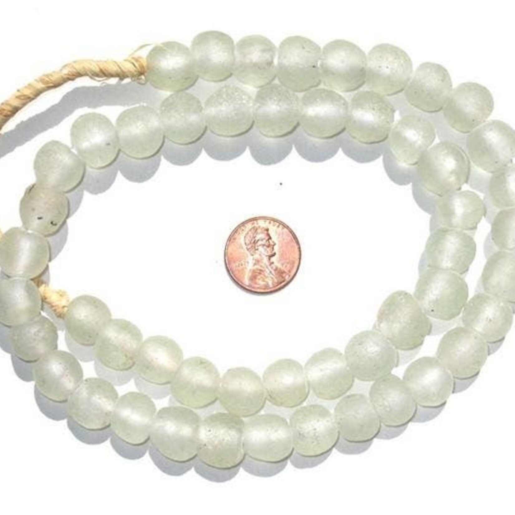 Clear Recycled Glass Beads, 14 mm