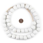 18mm Opaque White Recycled Glass Beads