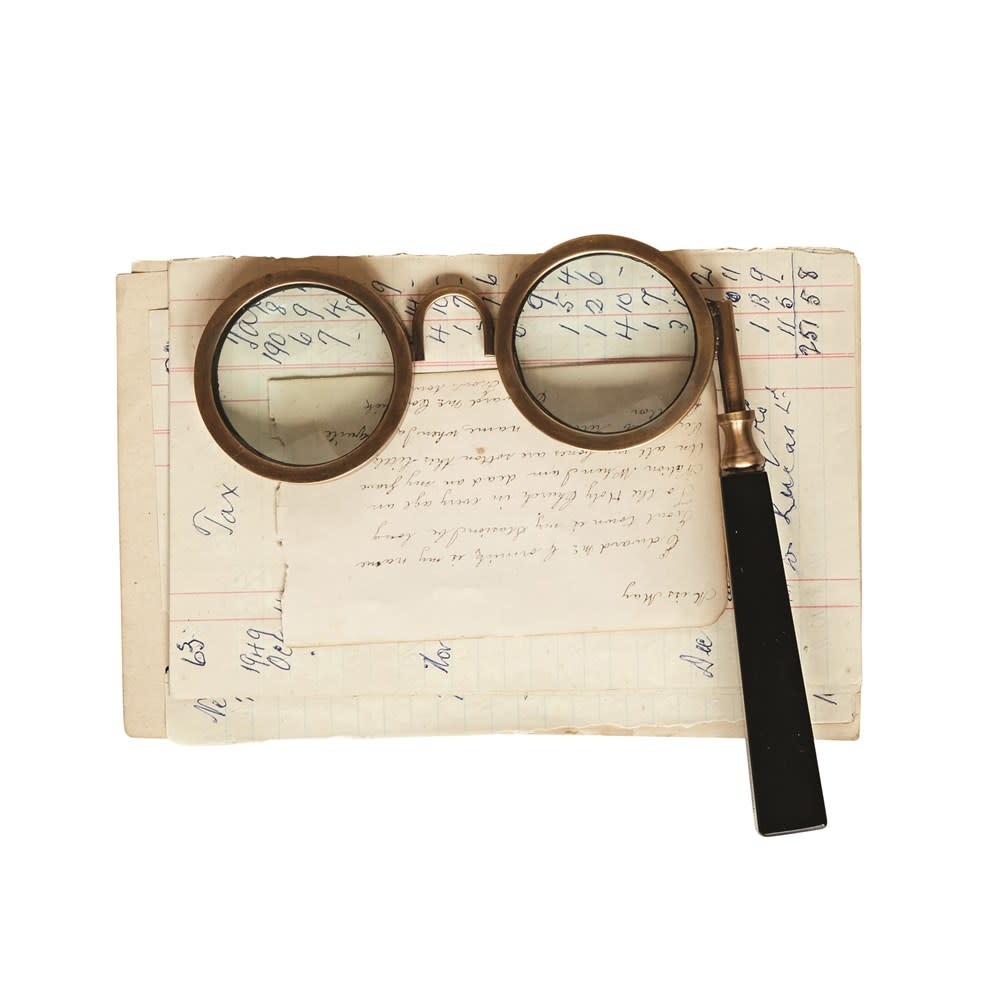 Brass & Resin Spectacle Magnifying Glass, 6.5"