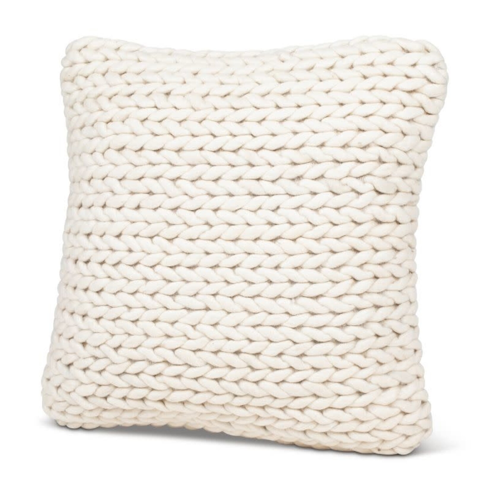 Braided White Down Pillow 20x20
