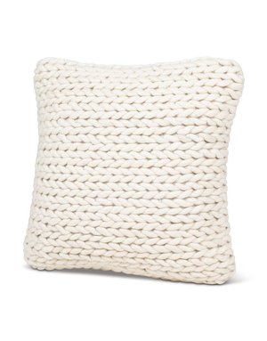 Braided White Down Pillow 20x20