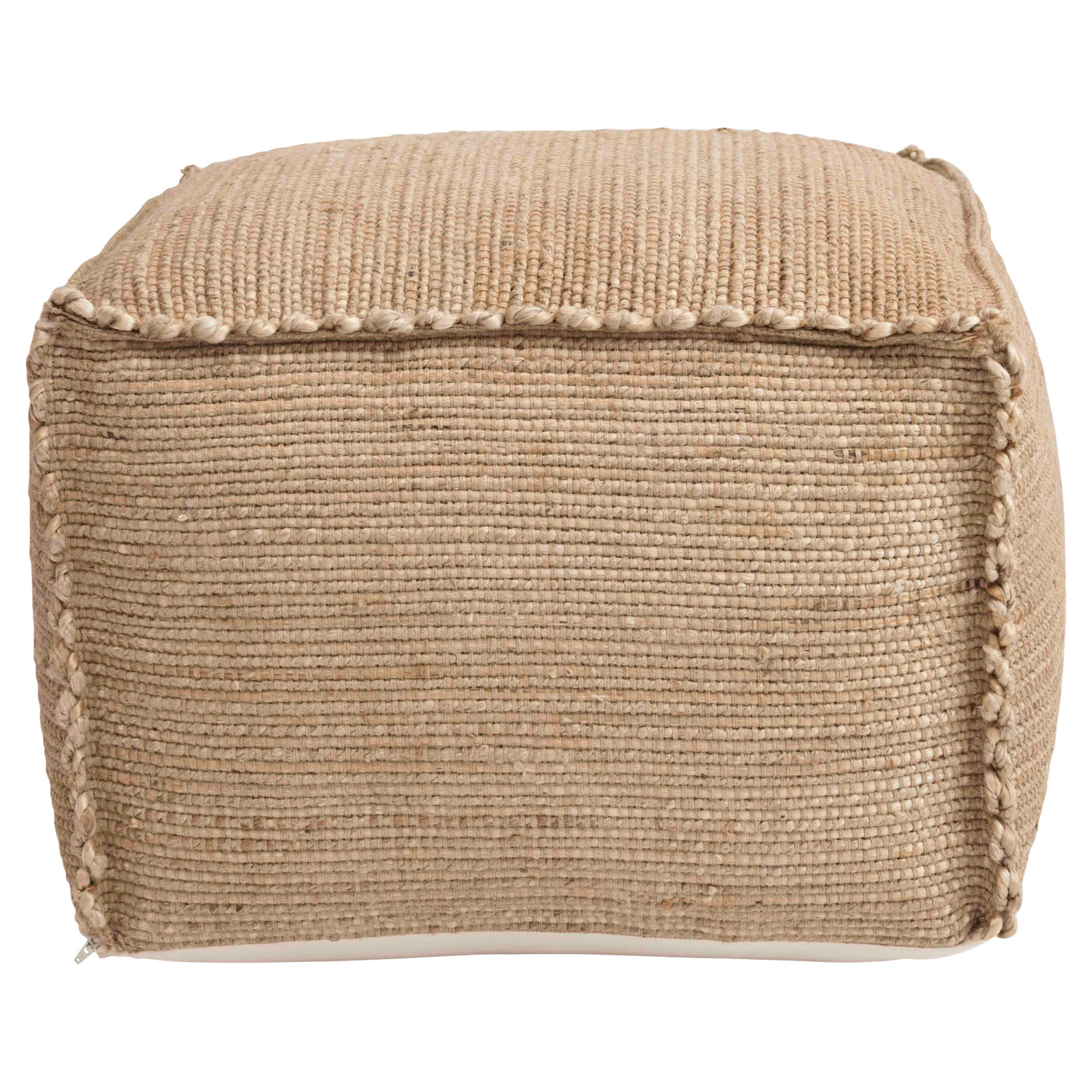 Hand-Woven Jute Pouf, Natural, 24 x 16 x 24 Furniture Available for Local Delivery and Pick Up