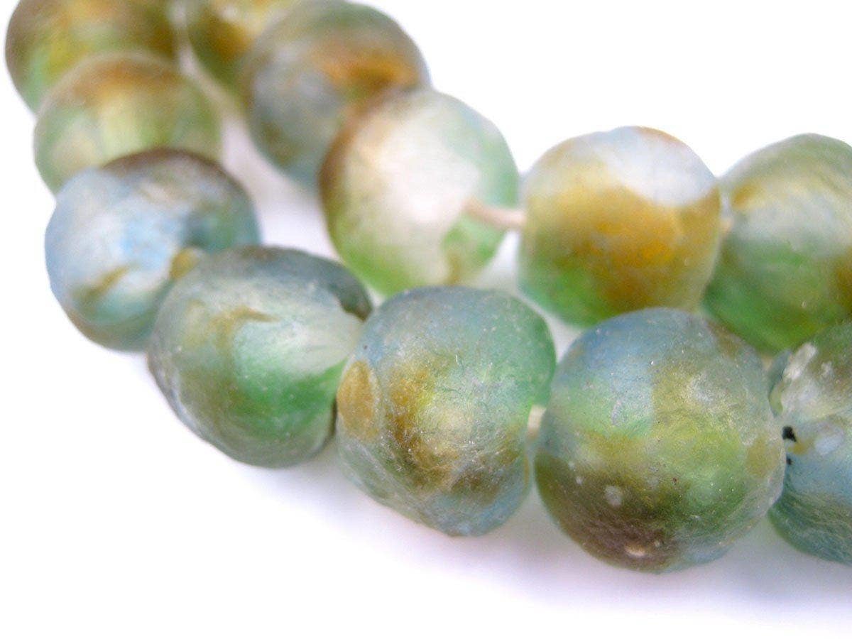 Recycled Glass Beads 14mm Assorted Colors, Priced Individually