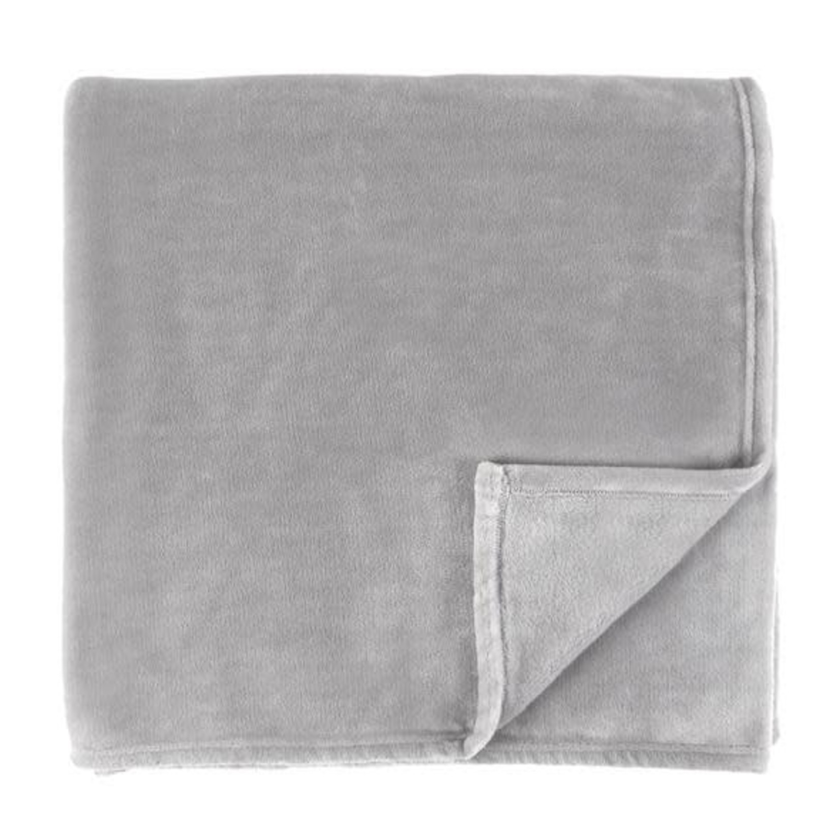 68" x 90" Grey Luxe Solid Plush Twin Blanket