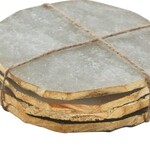Quartz Coaster Set with Gold Edge