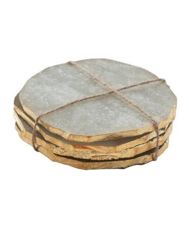 Quartz Coaster Set with Gold Edge