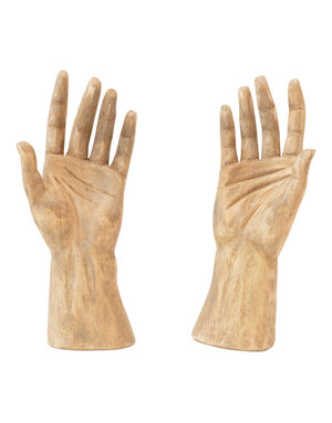 Hand-Carved Mango Wood Hands, Set of 2, Medium, 6"