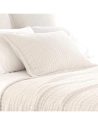 Boyfriend Matelasse Coverlet, Queen, Ivory