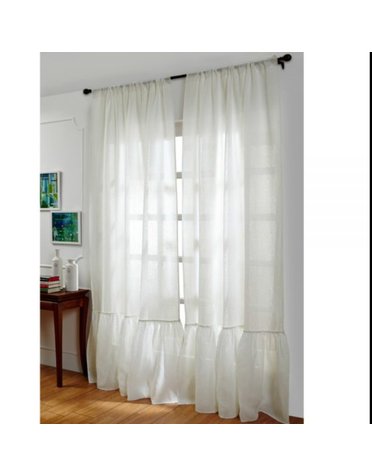 Caprice Linen Curtain, White, 50"X96"