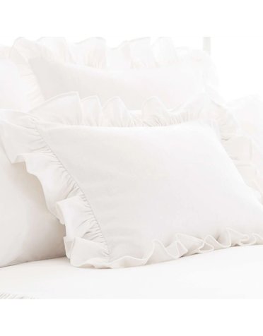 Wilton Ruffle Sham, Standard, White