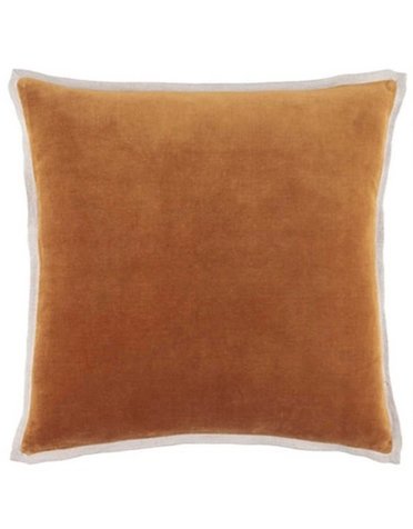 Gehry Velvet/Linen Decorative Pillow, Caramel, 22x22