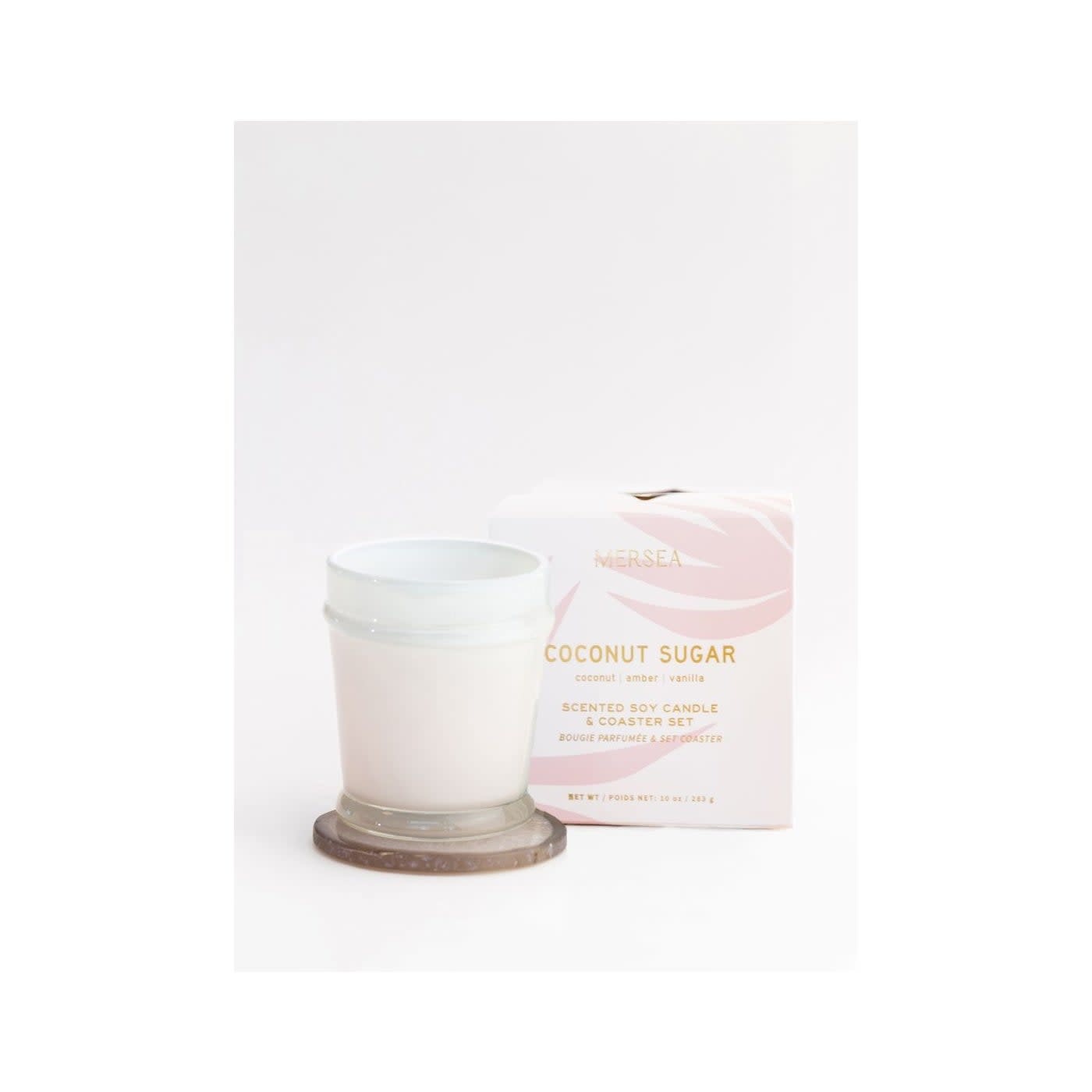 Mer Sea Coconut Sugar, Coaster Candle