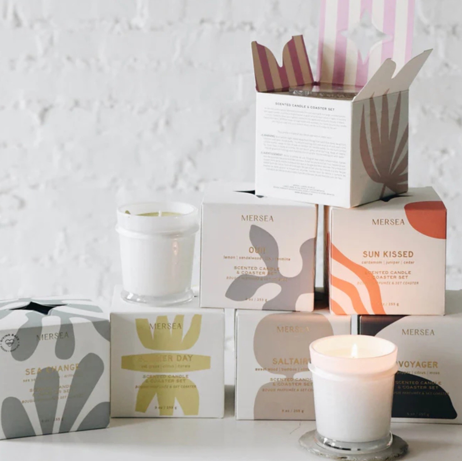 Mer Sea Coconut Sugar, Coaster Candle