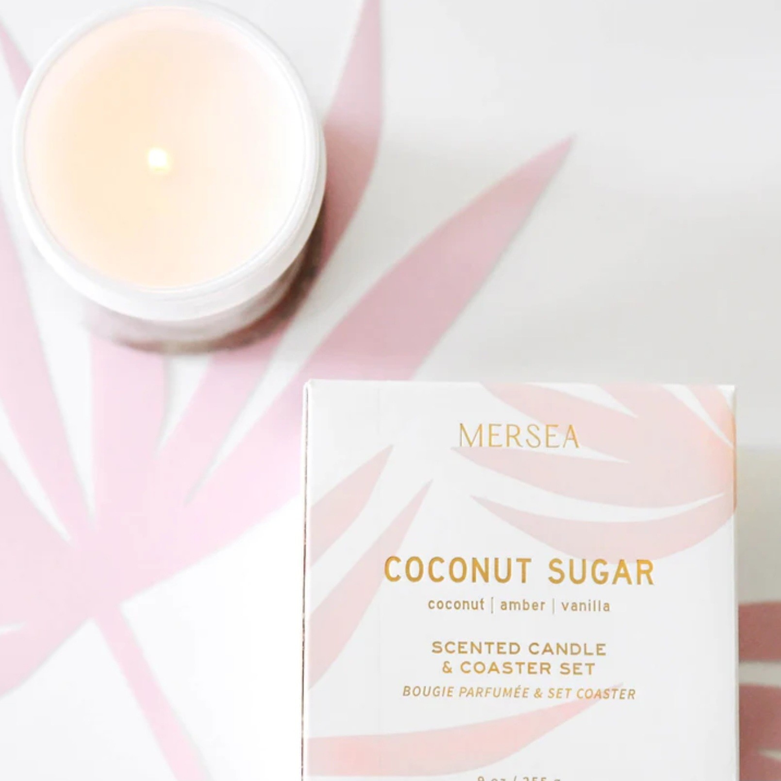 Mer Sea Coconut Sugar, Coaster Candle
