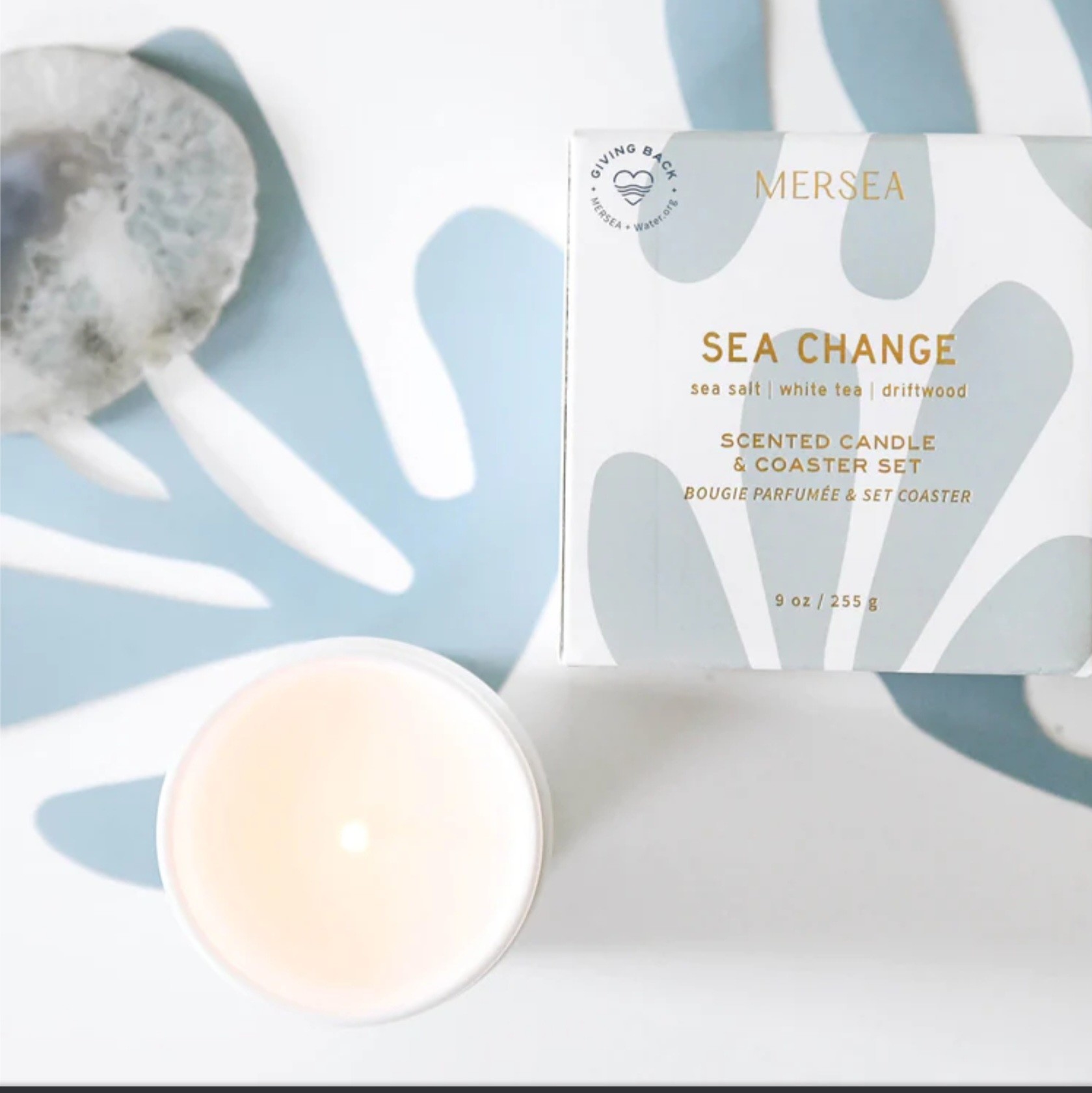 Mer-Sea Sea Change Coaster Candle,  9 oz