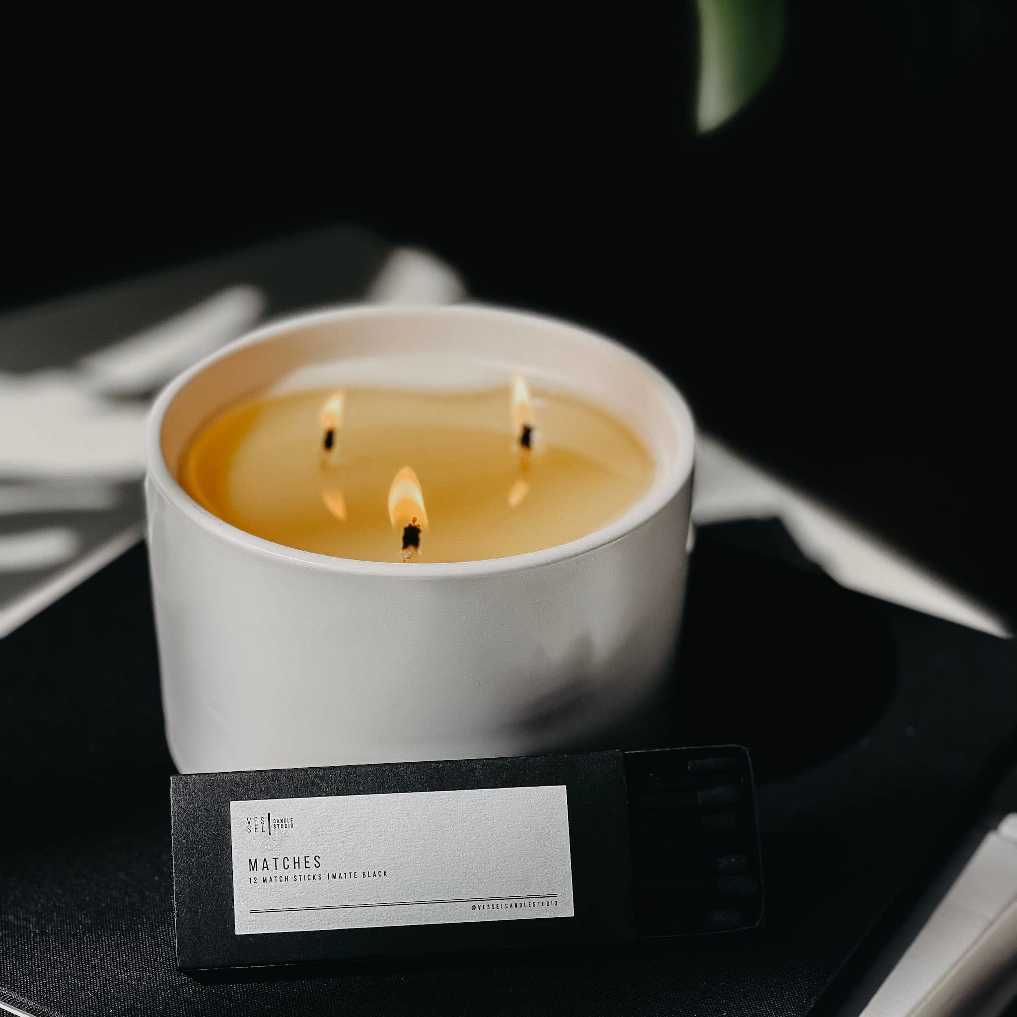 Vessel Candle Black Matches [candle not included]