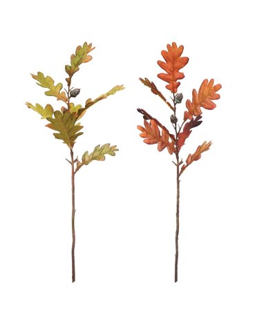 Faux Oak Leaf Pick w/ Acorns, 2 Colors 20"H, Available for local pick up