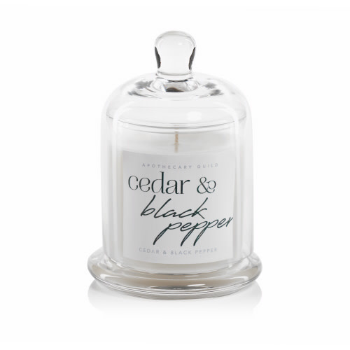 Apothocary Candle Dome Jar - Cedar & Black Pepper 10 oz.