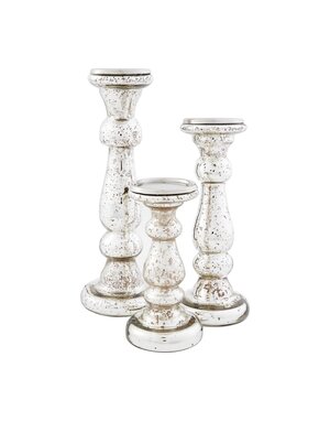 Mercury Glass Candlestick, Large, Available for local pick up