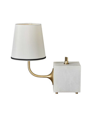 Blockhead Gooseneck Mini Lamp, Satin Brass, 12"h x 6"d