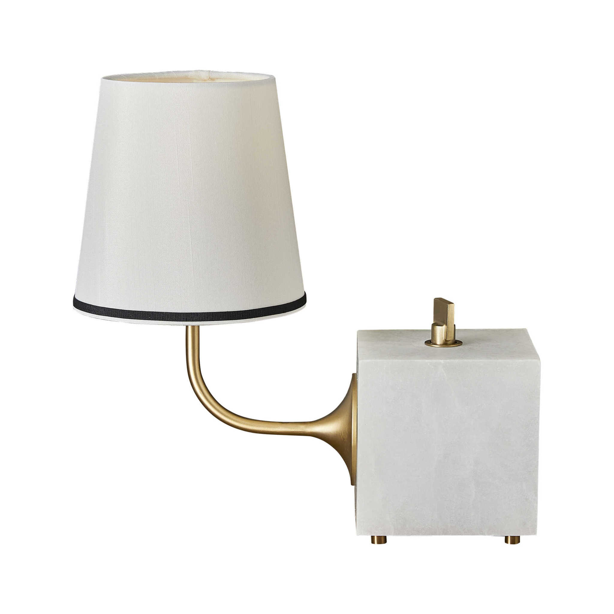 Blockhead Gooseneck Mini Lamp, Satin Brass, 12 in.
