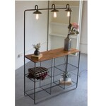 Wall Display w/ Three Lights - Six Wire Cubbies & Wood Shelf, Available for local pick up