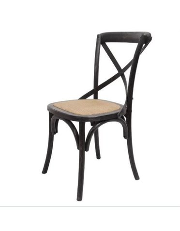 Brody X-Back Side Chair (Black Wash), 18 x 21 x 35 Furniture Available for Local Delivery or Pick Up