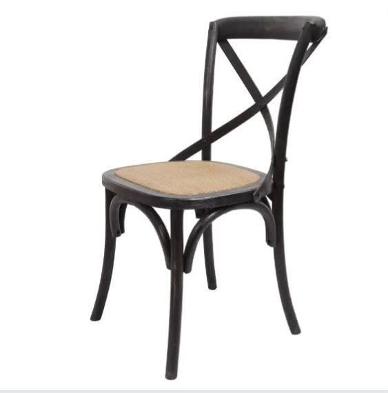 Brody X-Back Side Chair (Black Wash), 18 x 21 x 35 Furniture Available for Local Delivery or Pick Up