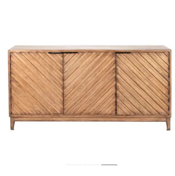 Aurora 3 Door Cabinet, Antique Natural, 67 X 18 X 34, Furniture Available for Local Delivery or Pick Up