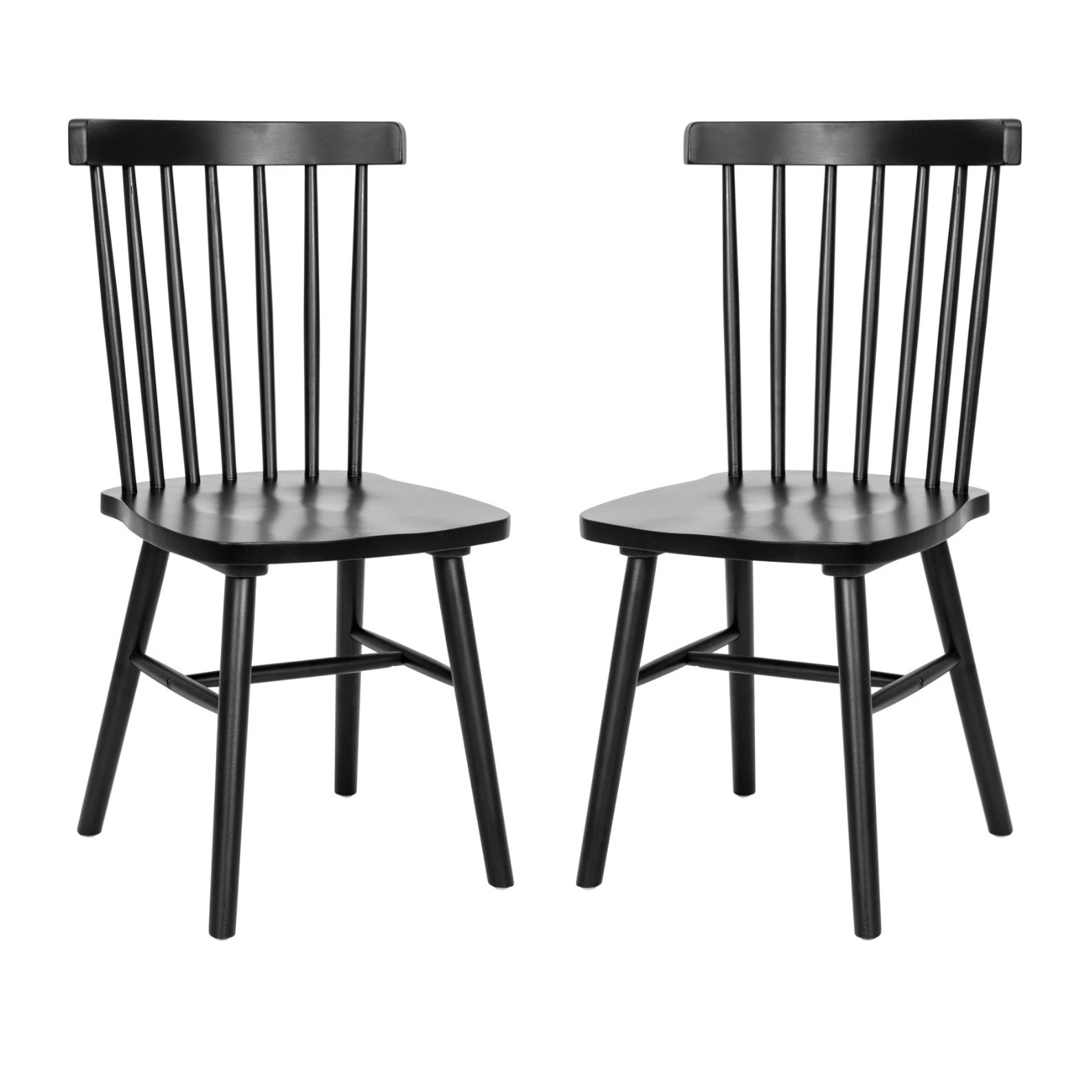 Rubberwood Dining Chair w/ Slatted Back, Black, 16.5 x 19 x 36 Furniture Available for Local Delivery or Pick Up