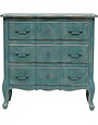 Teal Wood Dresser w/ 3 Drawers, Distressed, Available for local pick up