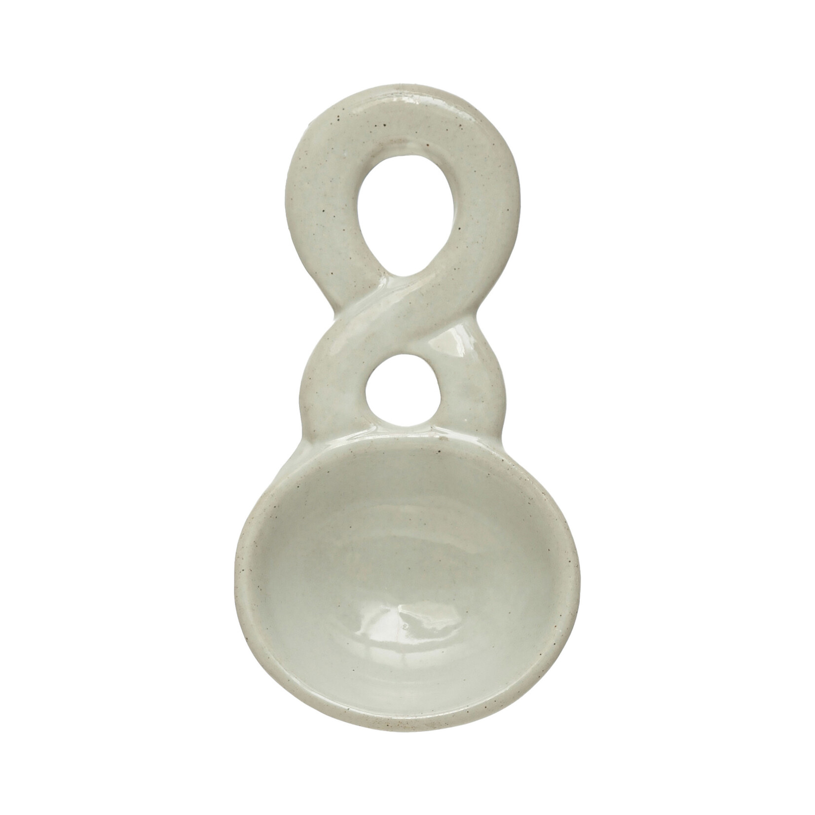 Stoneware Spoon w/ Twisted Handle, 5.5" x 3"