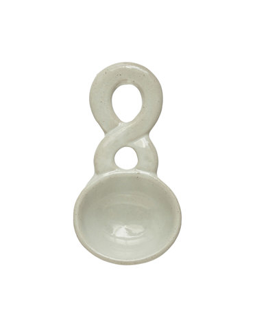 Stoneware Spoon w/ Twisted Handle, 5.5" x 3"