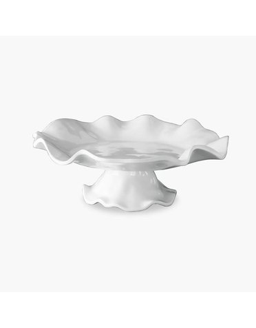 Havana Pedestal Cake Plate, White, 2 pieces, Available for local pick up