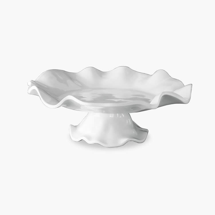 Havana Pedestal Cake Plate, White, 2 pieces, Available for local pick up