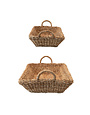 Decorative Hand-Woven Seagrass Double Walled Trays With Handles, Natural, LG, Available for local pick up