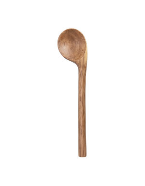 Asymmetrical Hand-Carved Acacia Wood Spoon 7"