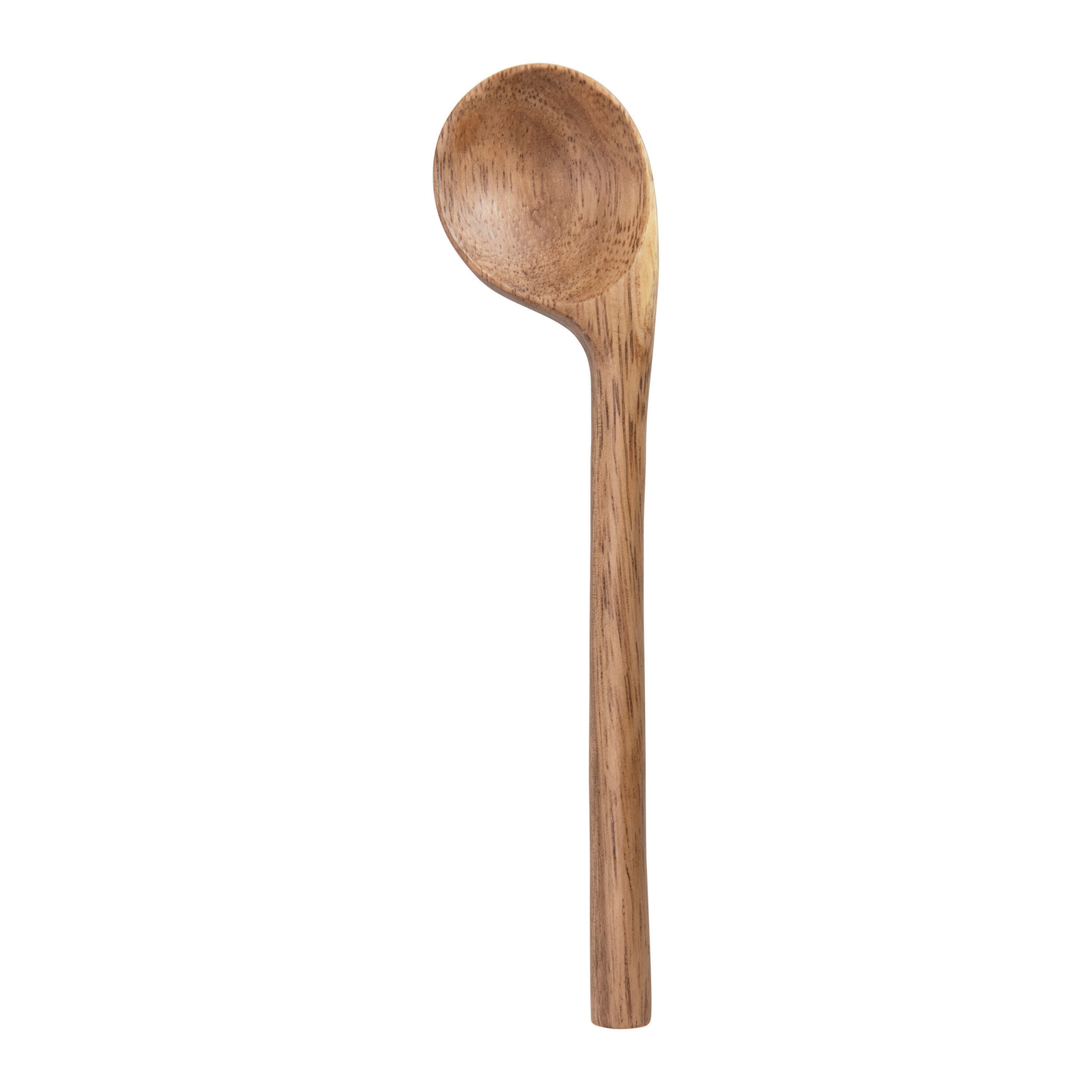 Asymmetrical Hand-Carved Acacia Wood Spoon 7"