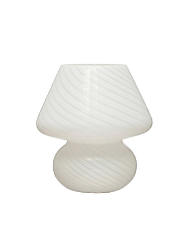 Blown Glass Table Lamp, White