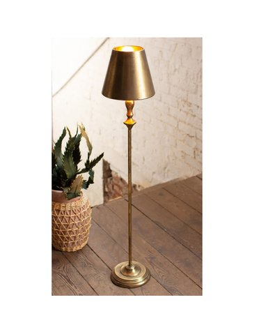 Antique Gold Table Lamp w/ Metal Shade 40  H Available for local pick up