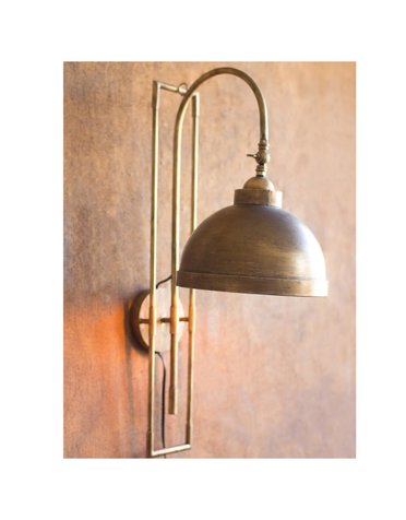 Metal Wall Light w/Antique Brass Finish, 15.5"x10"