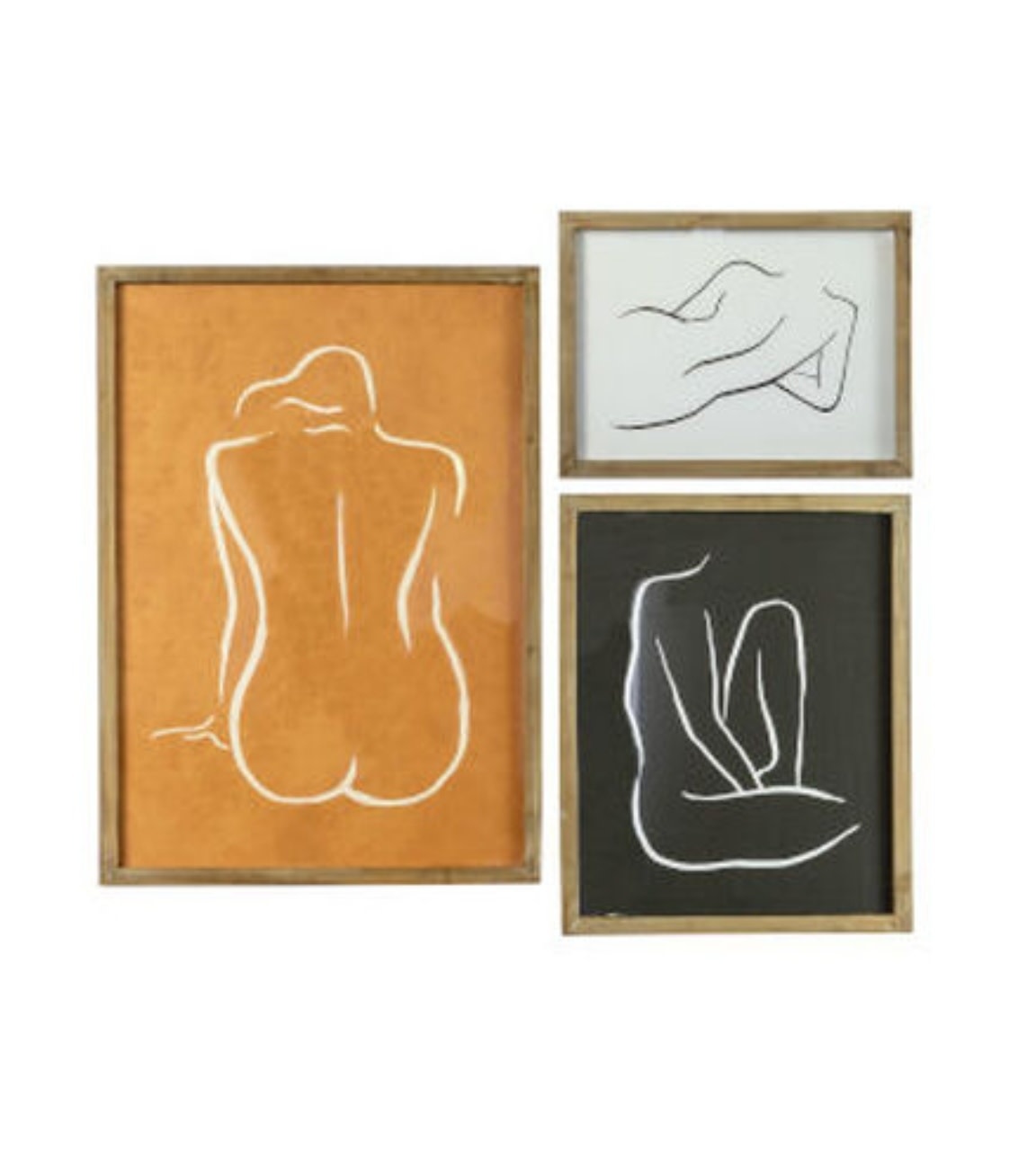 Framed Nude Print Under Glass - Medium 16x20