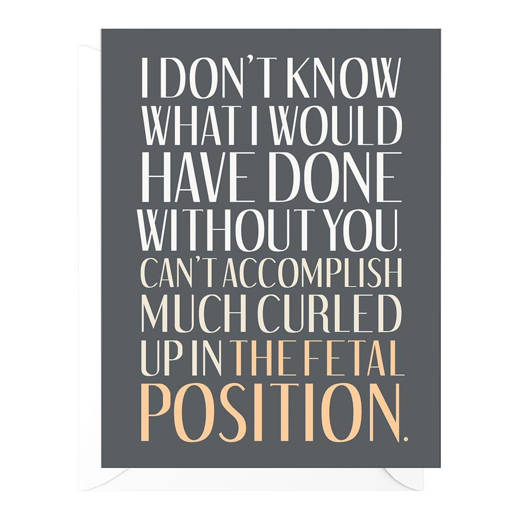 Fetal Position Funny Thank You Card