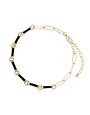 Black Acrylic Bar and Gold Chain Anklet