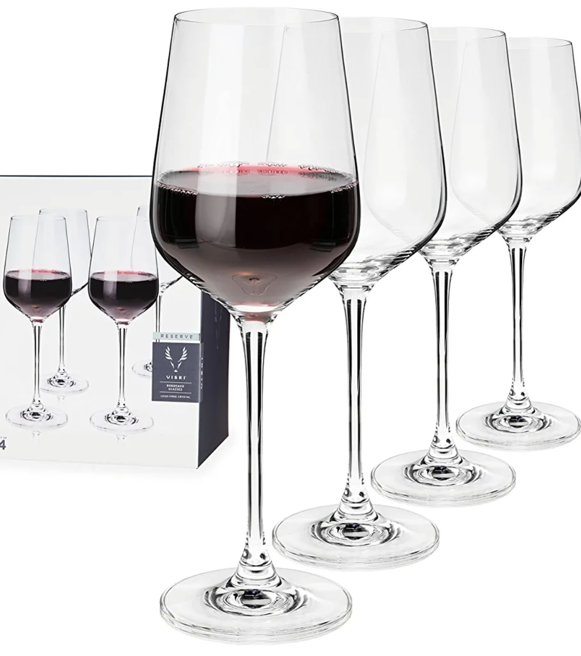 European Crystal Bordeaux Glasses (Set of 4)