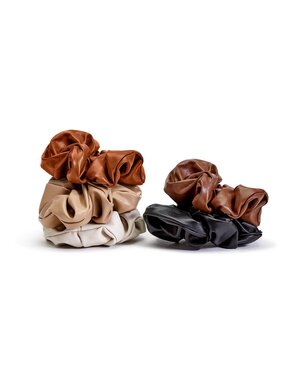 Oversized Vegan Leather Scrunchie, 5.5", Priced Individually