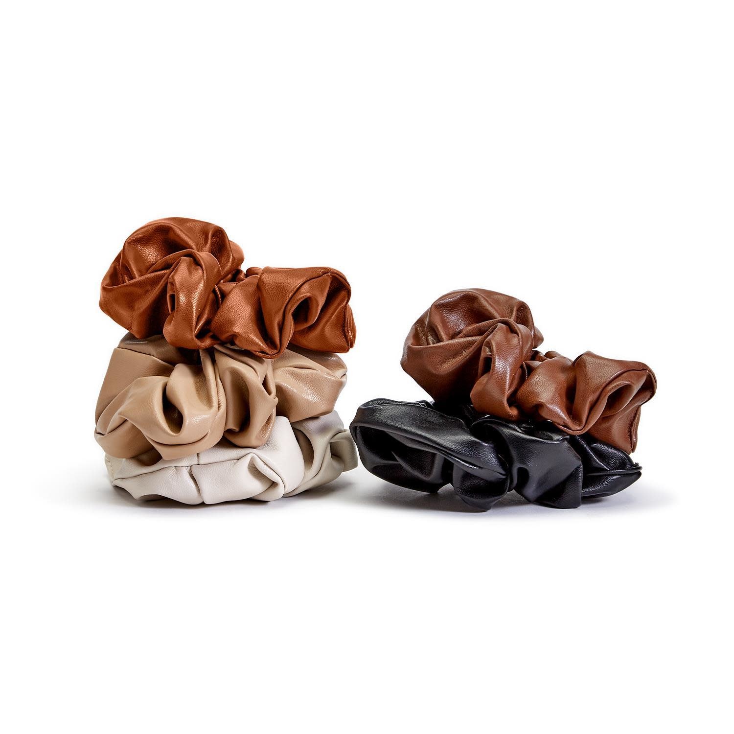 Oversized Vegan Leather Scrunchie, 5.5", Priced Individually