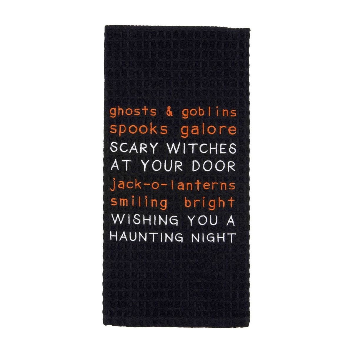 Ghosts Goblins Waffle Dish Towel, Available for local pick up