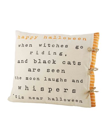 Orange Halloween Poem Pillow