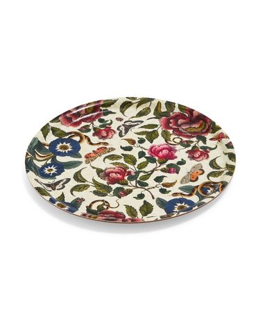 Birch Serving Tray, White Floral